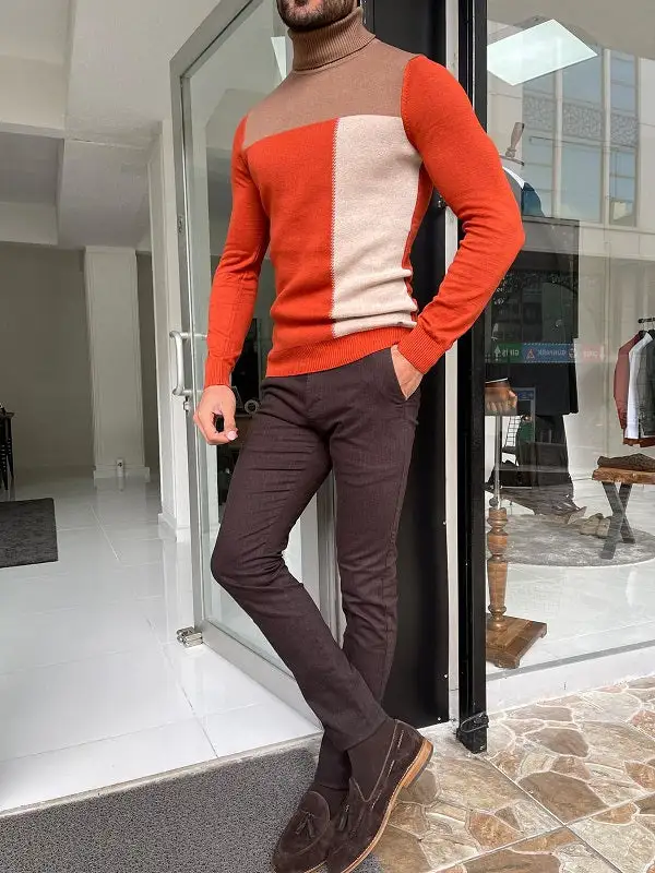 Classic Timeless Slim Fit Cotton Turtleneck Sweater