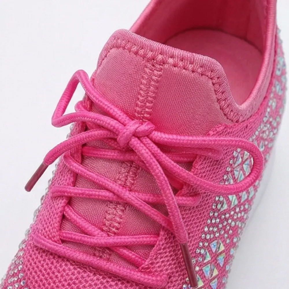 Embellished Detail Rhinestone Wedge Sneakers
