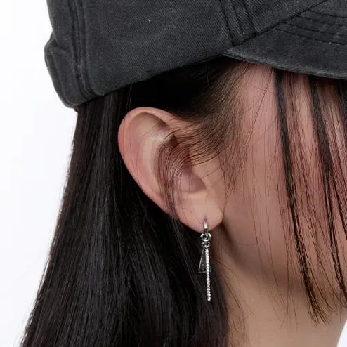 Stainless-Steel Bark Earrings