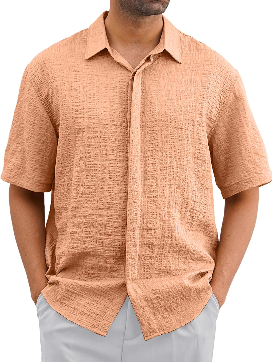 Everyday Layered Short Sleeve Button Front Shirt