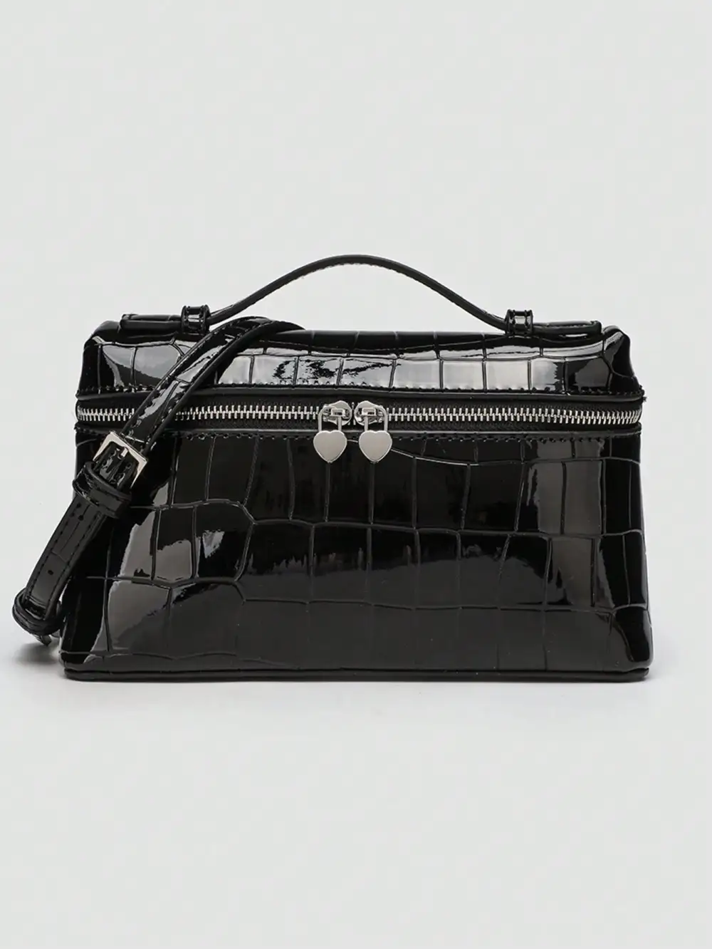 Litchi Grain PU Square Crossbody Bag
