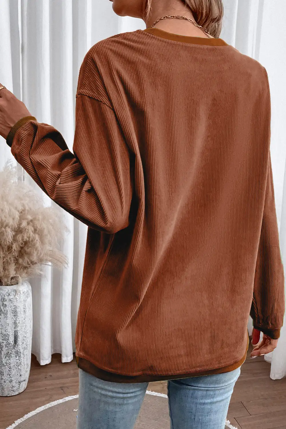 Relaxed Ribbed Sweatshirt