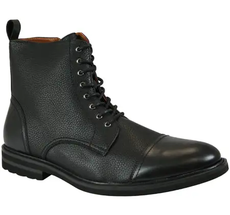 Men's Clean Profile Side Zip Faux Leather Everyday Boots