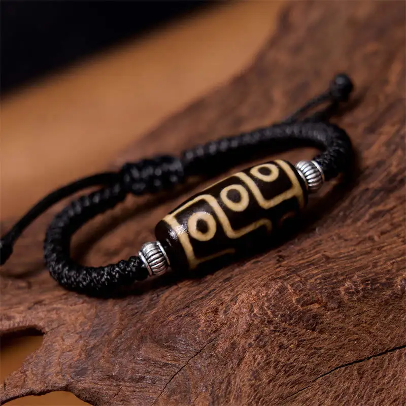 Eye Dzi Bead Eyed Dzi Bead Rope Bracelet
