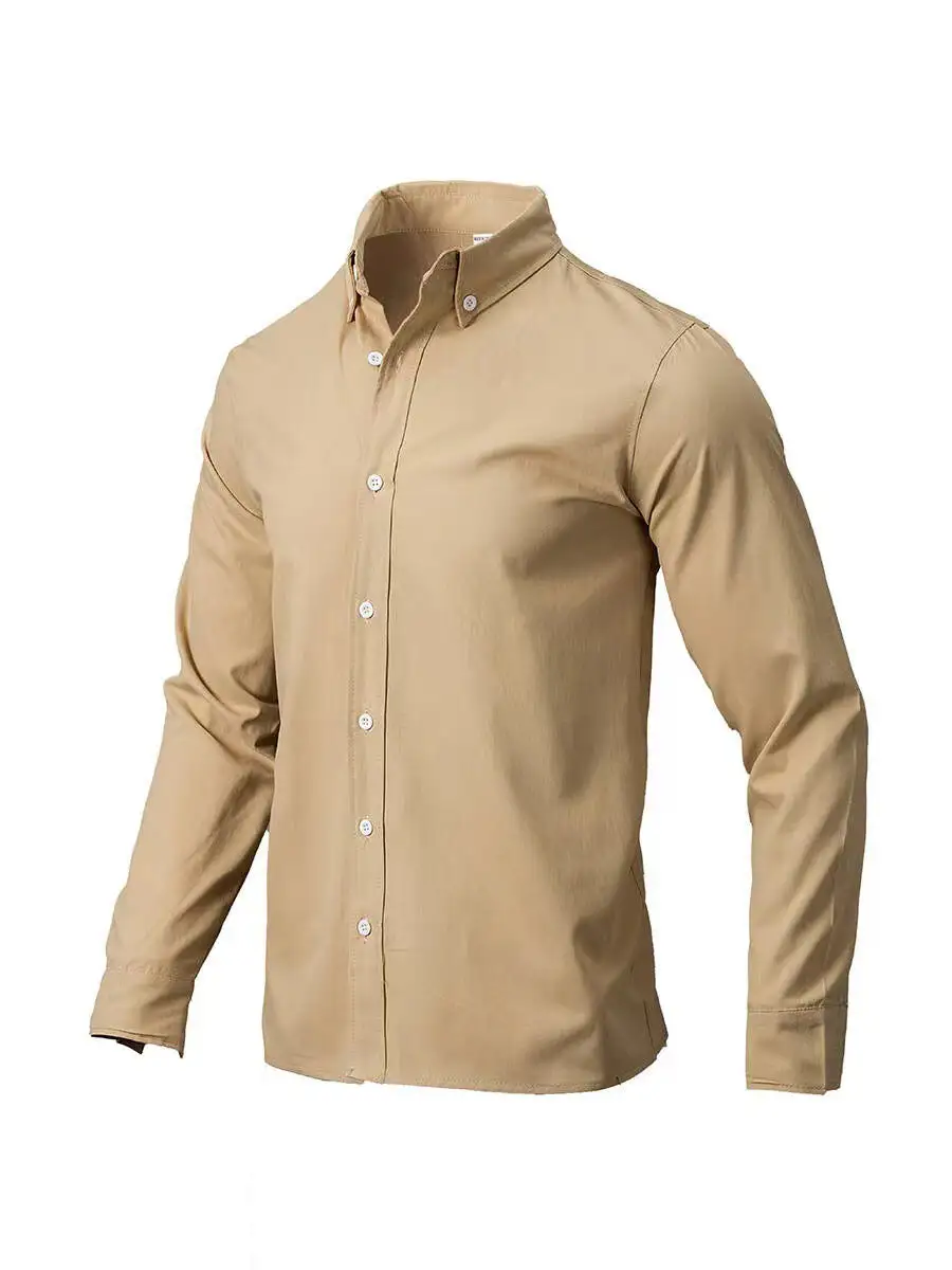 Polyester Button Down Collared Shirt