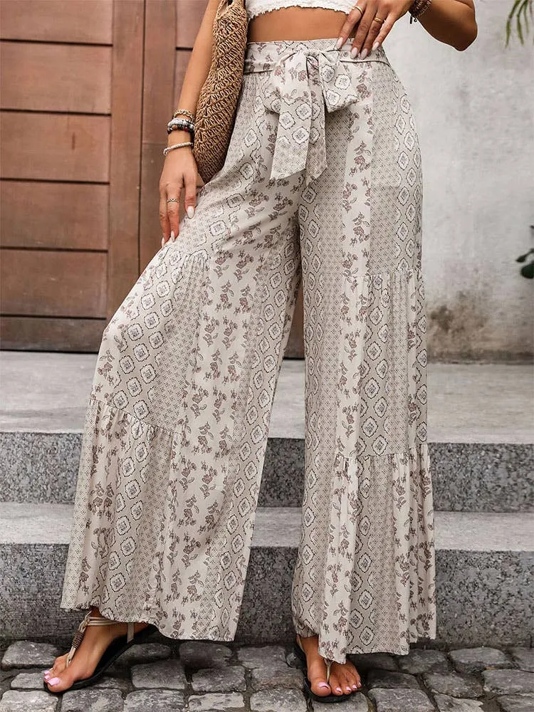 Earthy Bohemian Wide Leg Pants