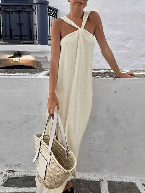 Drape Halter Maxi Dress