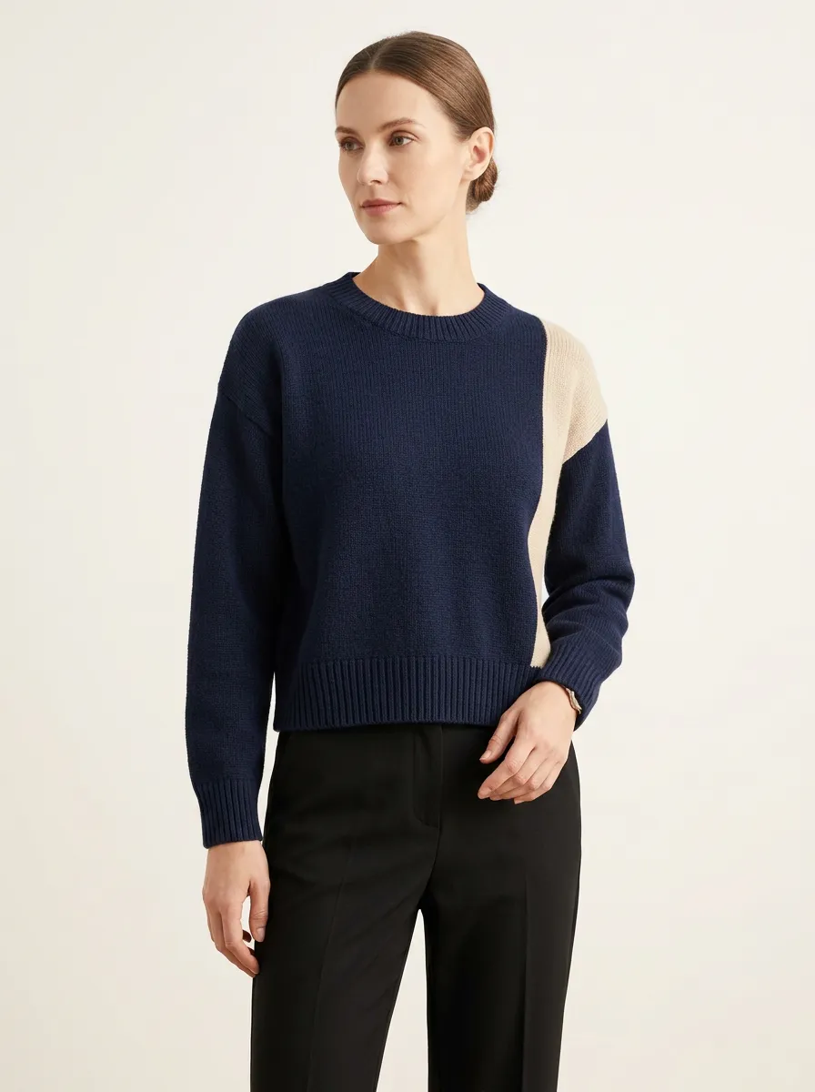 Women's and Color-Block Crewneck Sweater