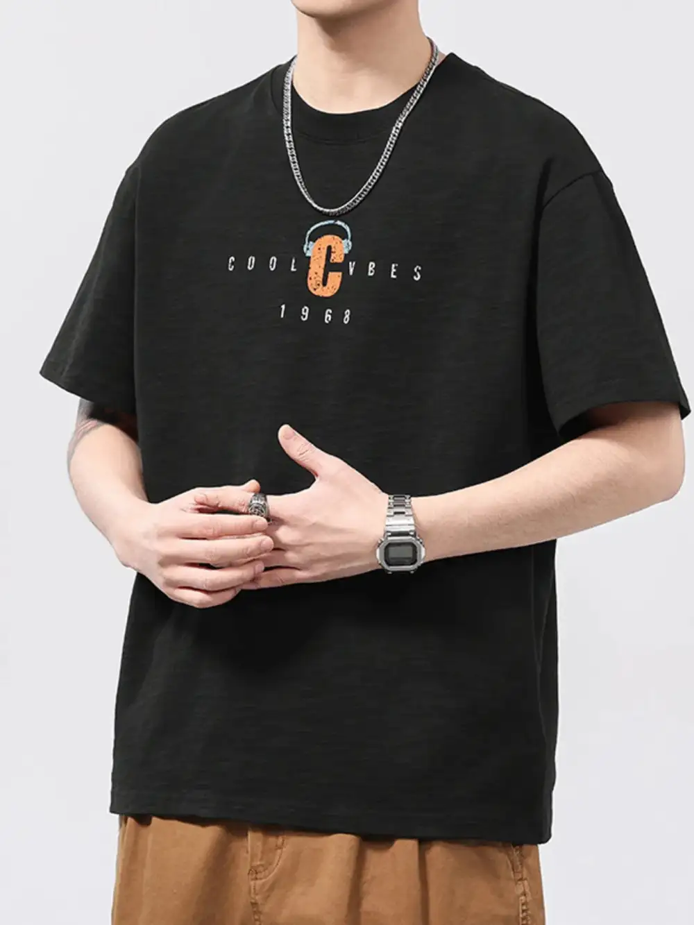 Stretch Round-Neck Short-Sleeve T-Shirt