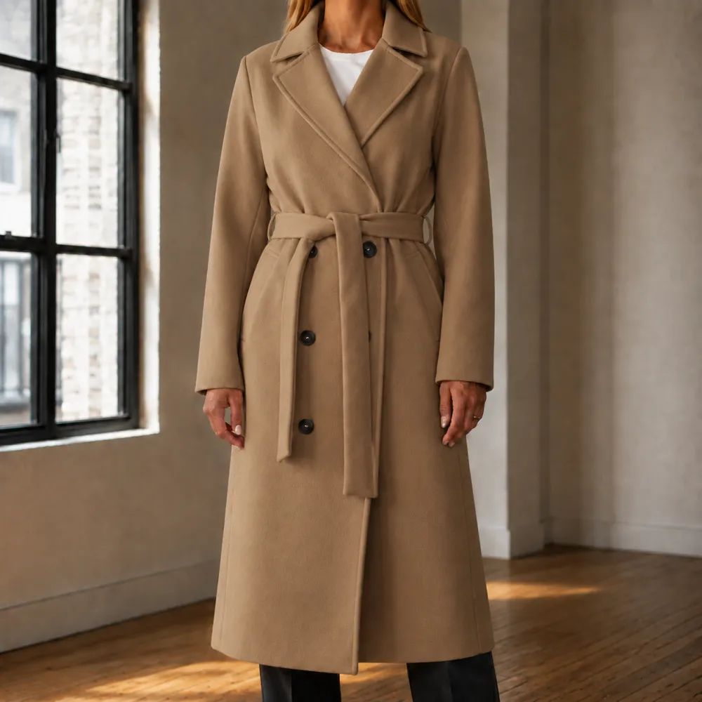 Double-Breasted Longline Overcoat