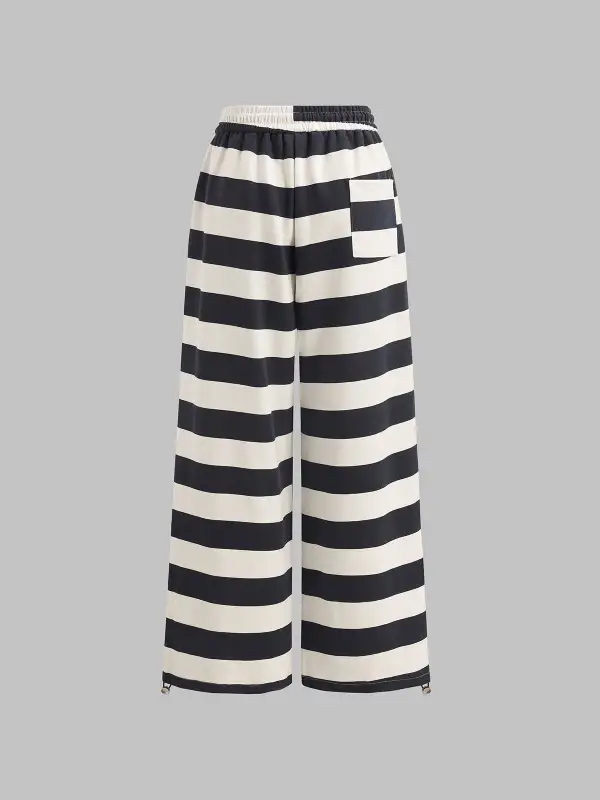 Drawstring Striped Pants