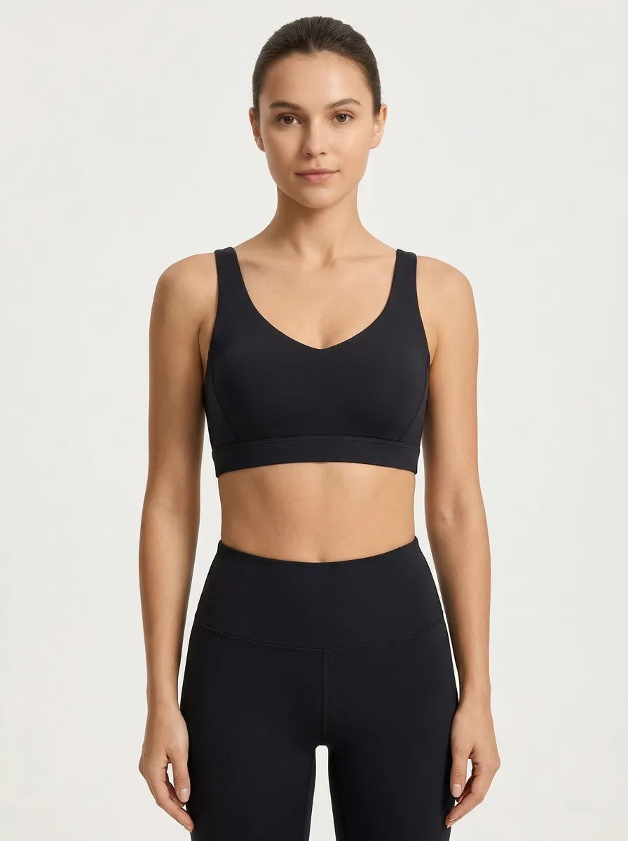 Women's V-Neck Wide-Strap Sports Bra