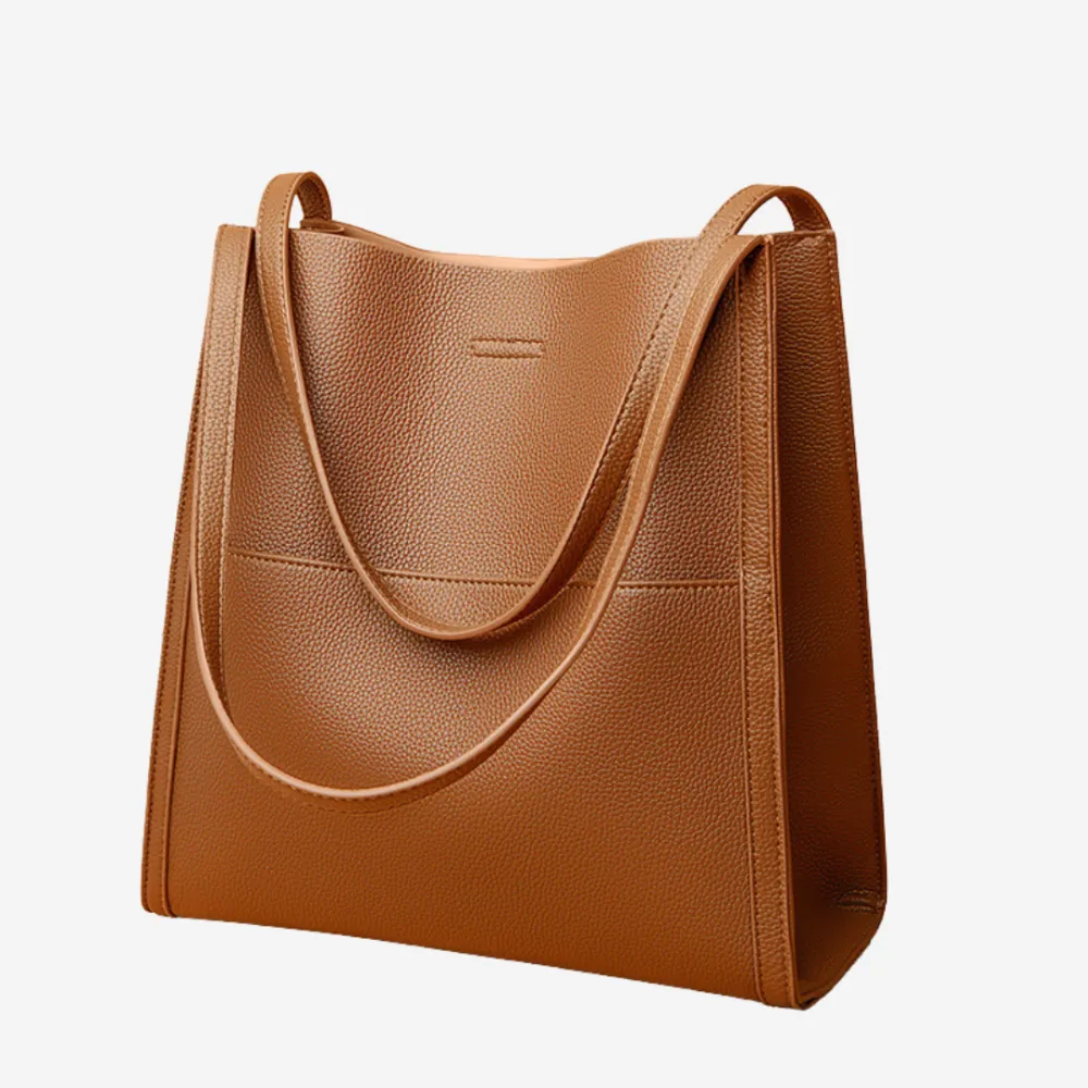Clean Line Leather Shoulder Bag