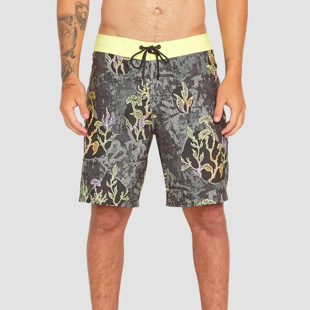 Stretch Scallop Hem Pocket Board Shorts