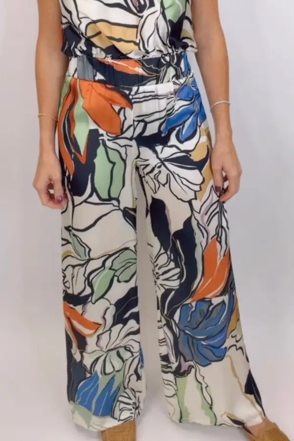 Botanical Elastic Waist Pants