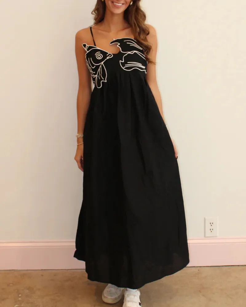 Easy Fit Embroidered Maxi Dress