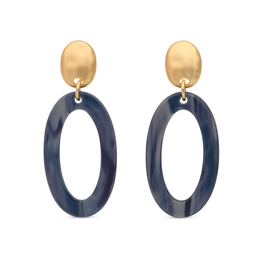 Double Oval Statement Earrings