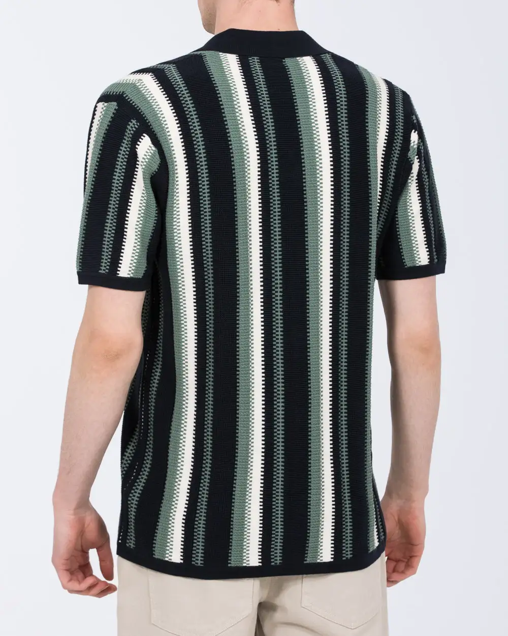 Easygoing Knitted Stripe Button Shirt