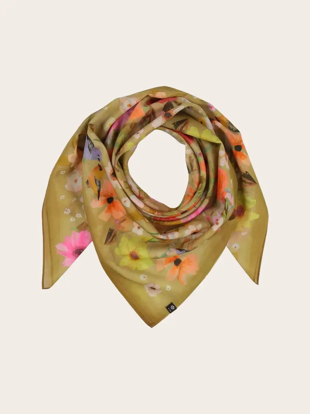 Flowers And Birds Square Scarf