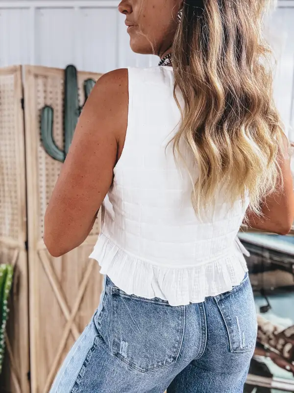 Draped Floral Print Tank Top