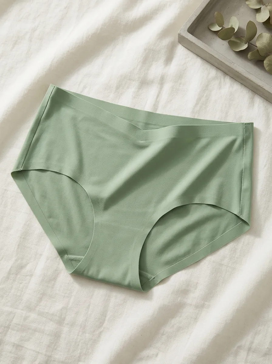 Women's Sage Green Seamless V-Cut Panties