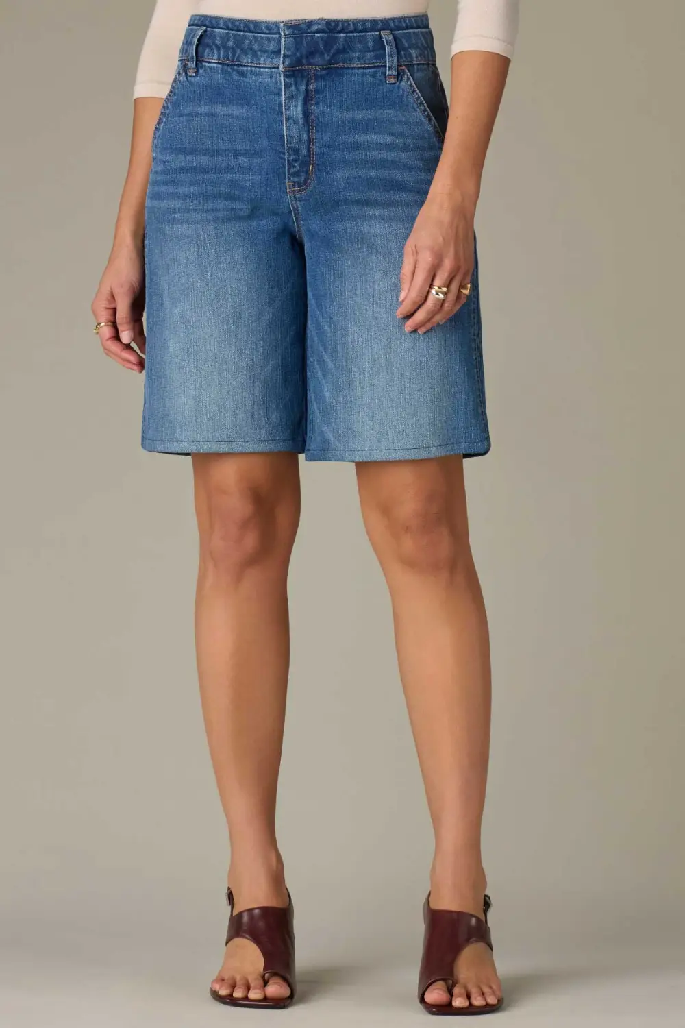 Double Waistband Petite Bermuda Trouser Shorts
