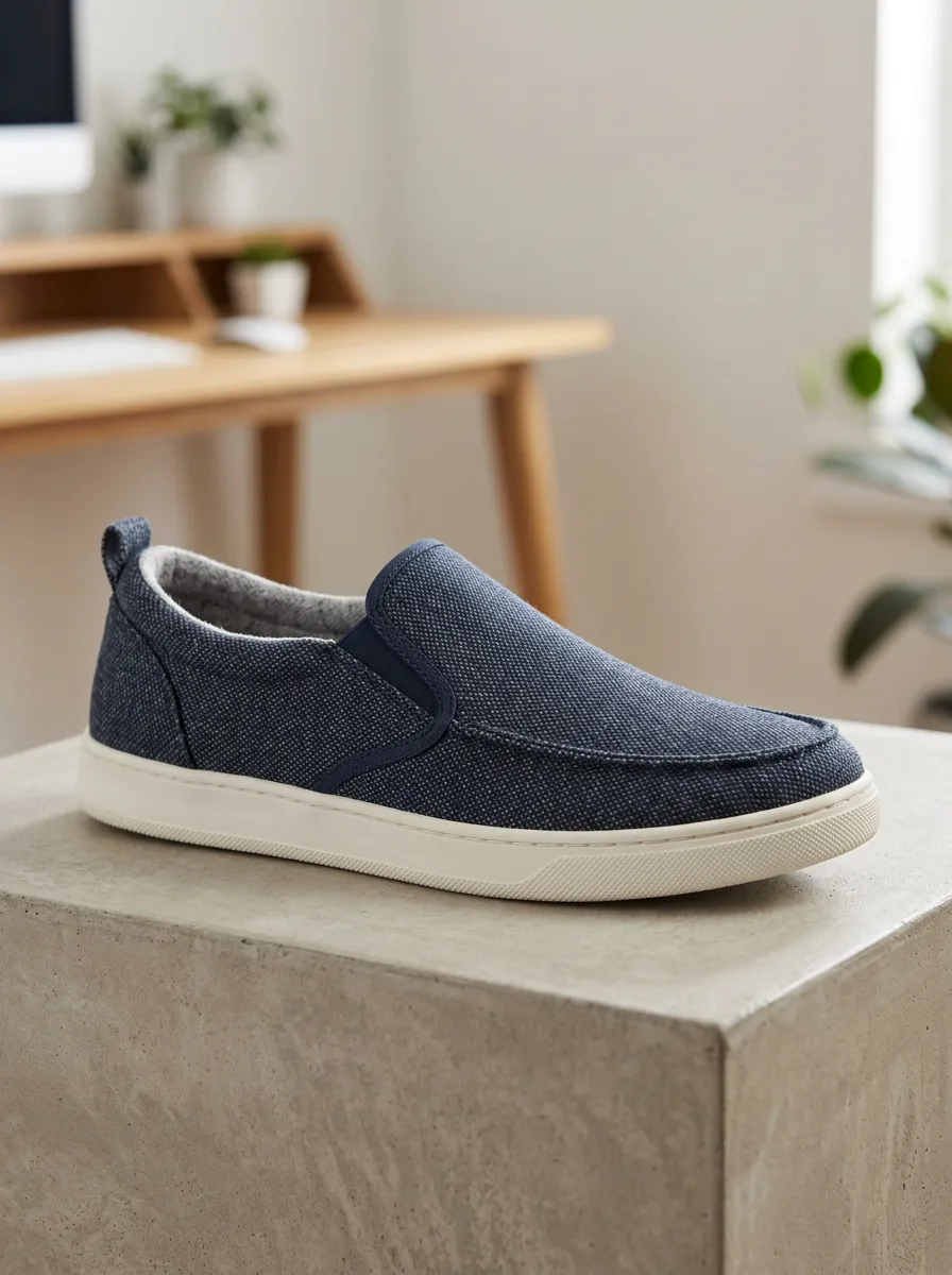 Practical Textured Minimalist Modern Look Men's Stretch Canvas Shoes