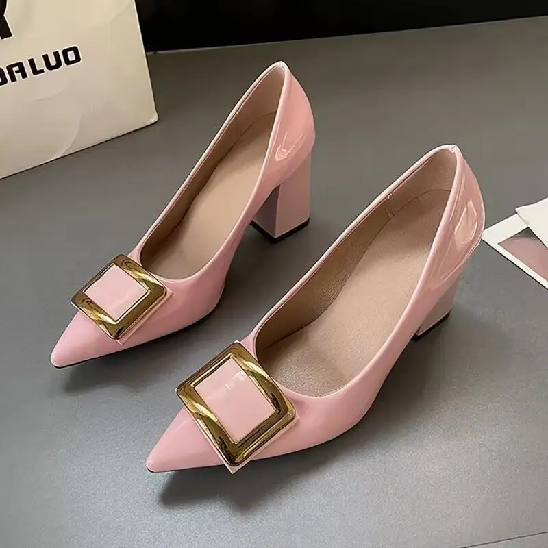 Hollow Detail Pointed Toe Block Heel Sandals