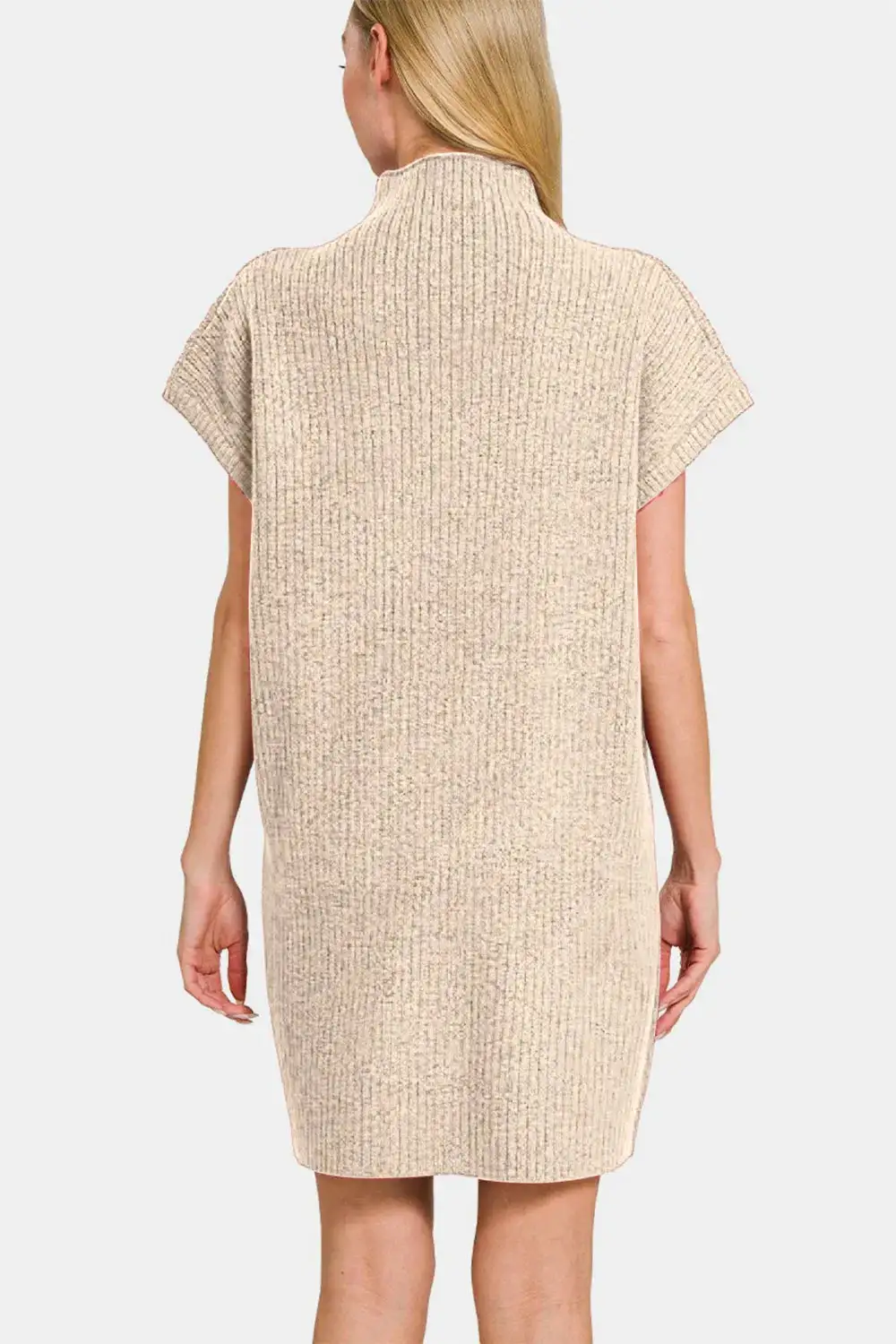 Refined Short Sleeve Sweater Mini Dress