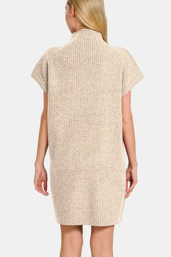 Refined Short Sleeve Sweater Mini Dress