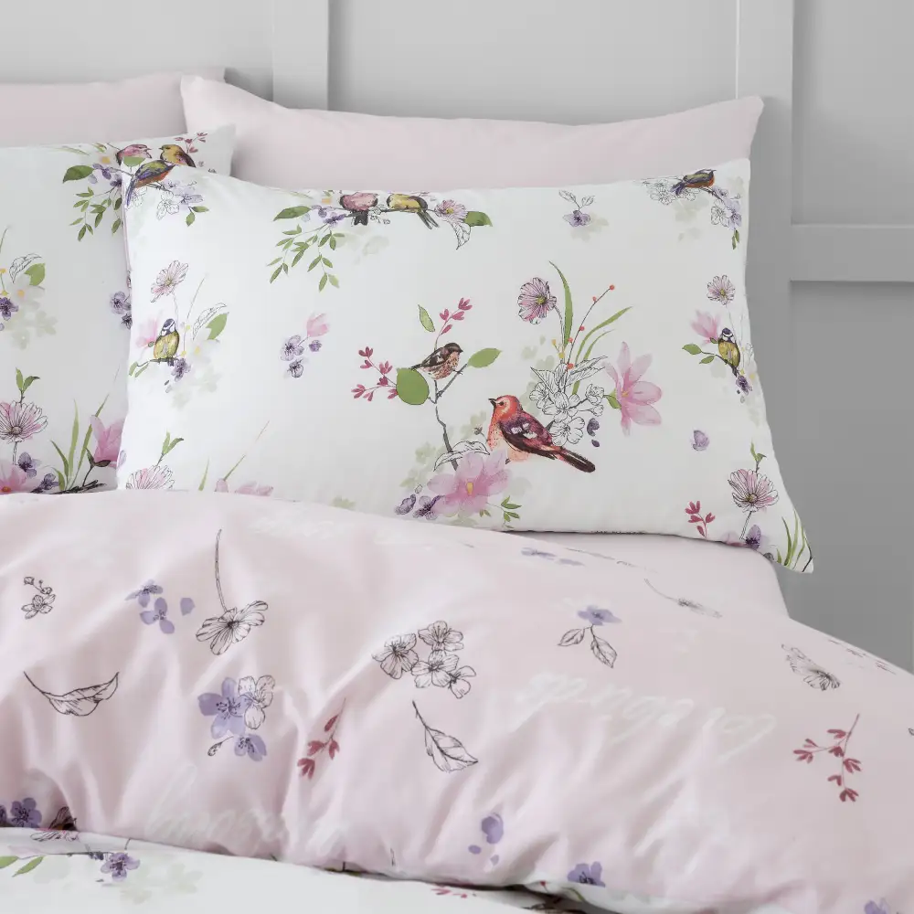 Contemporary Bedroom Floral Cotton Duvet Cover Set