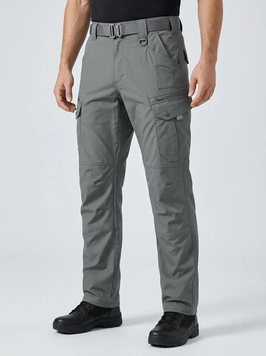 Men's Tactical Outdoor Multi-Pocket Grey Cargo Pants