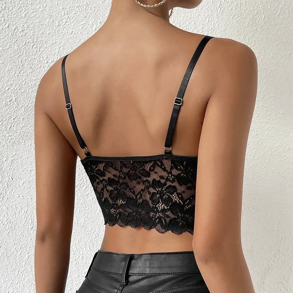 Lace Bra with Sheer Waist Panel