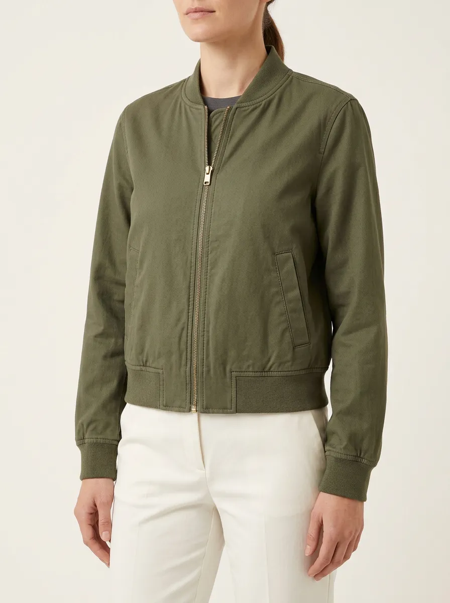 Women's Printed Zip-Front Bomber Jacket