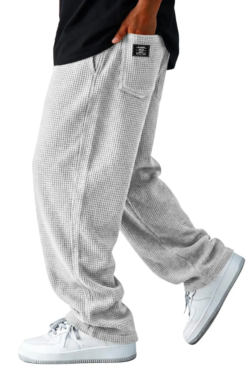 Textured Knit Seamed Detail Relaxed Trousers