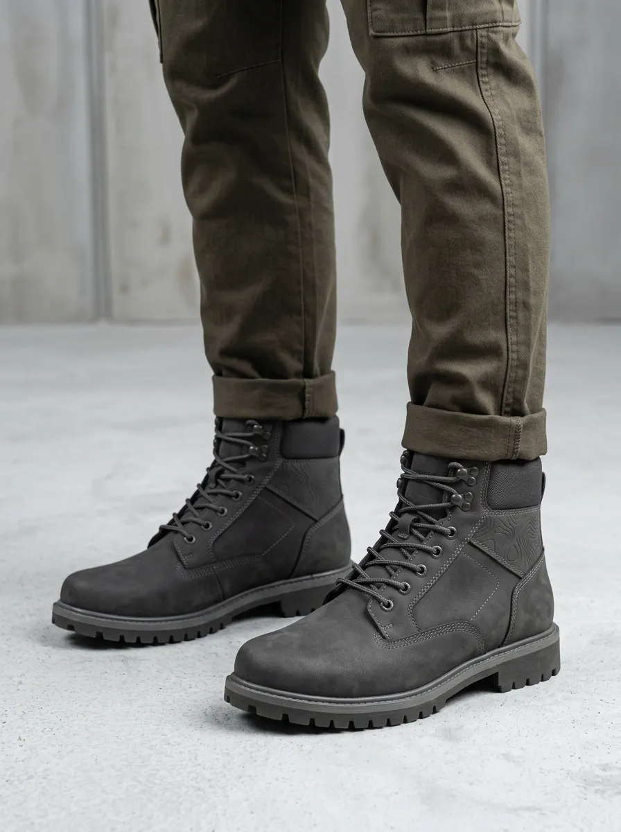 Unisex Outdoor Explorer Topographic Print Work Boots