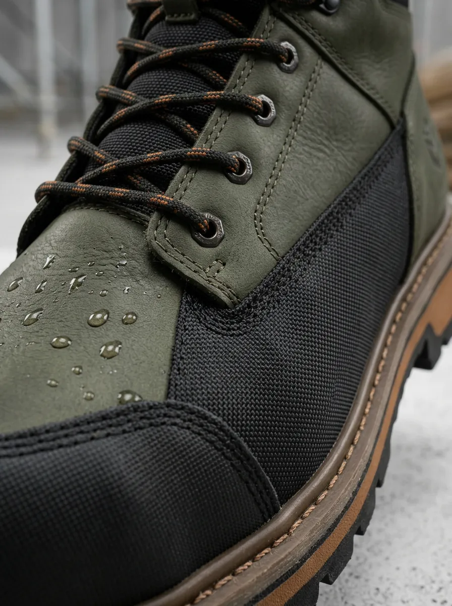 Men's Waterproof Olive Green Tactical Printed Work Boots