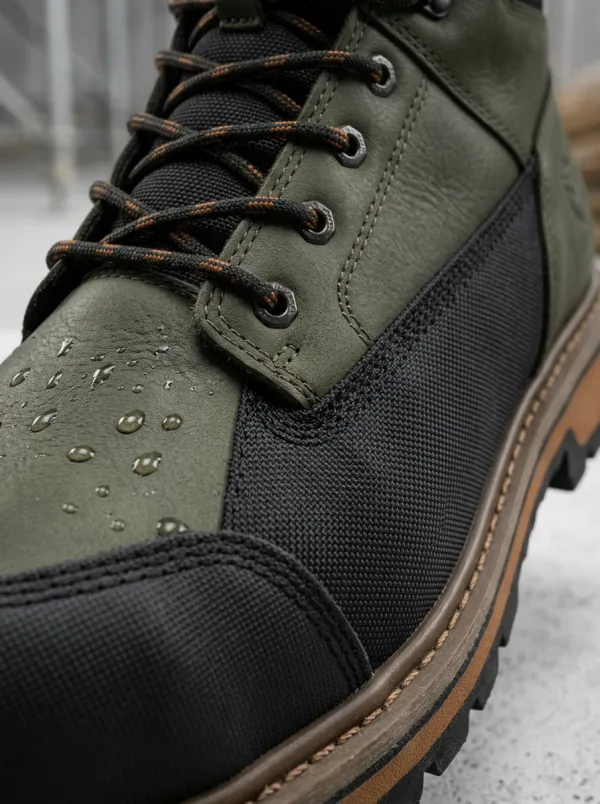Men's Waterproof Olive Green Tactical Printed Work Boots