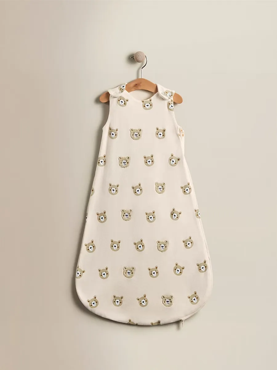 Natural Bear Tufted Cotton Sleeping Bag - 1 Tog