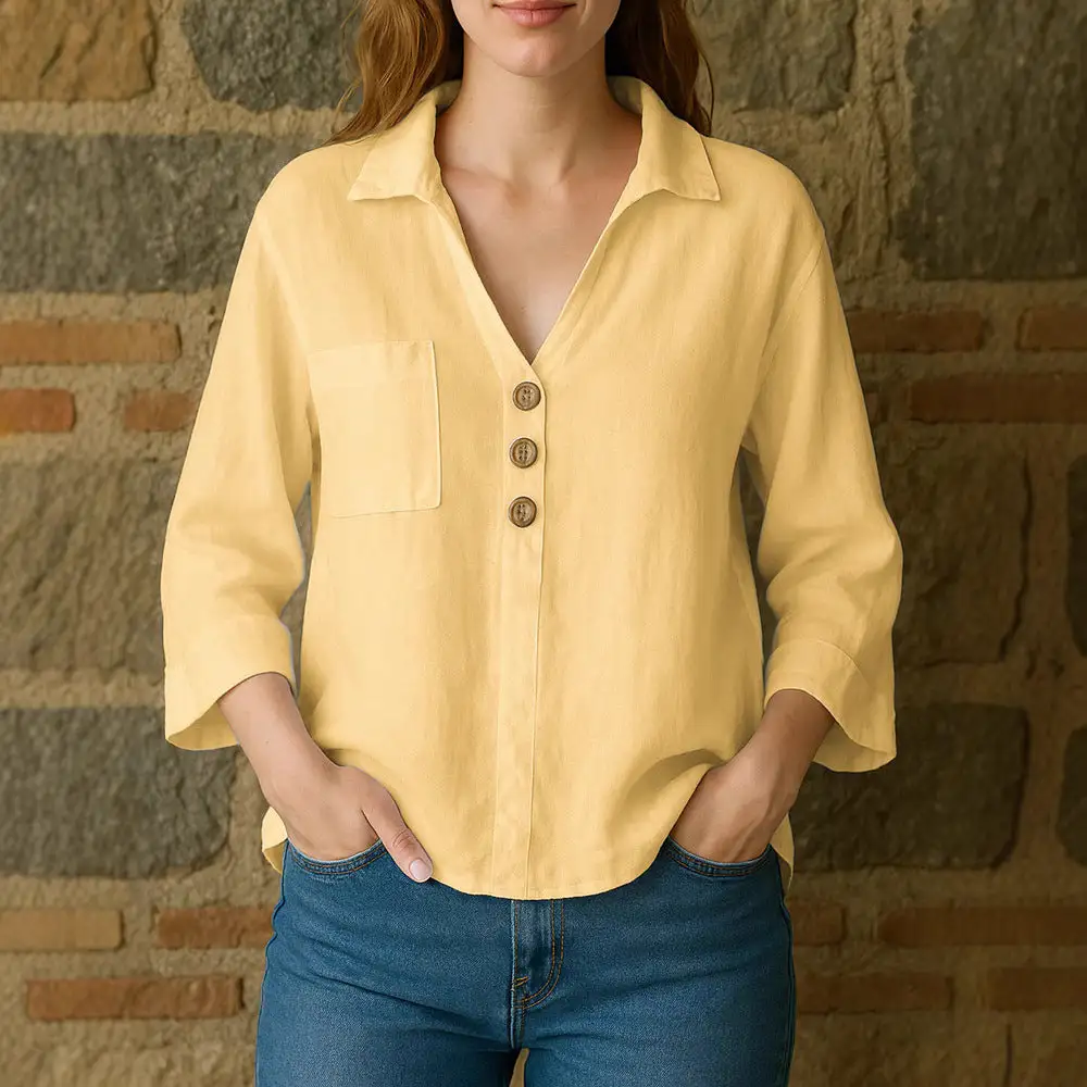 Smooth Relaxed Long Sleeve Blouse