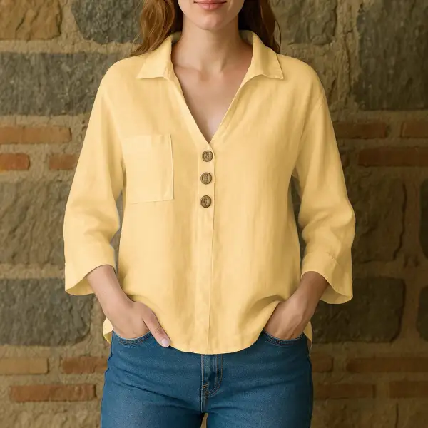 Smooth Relaxed Long Sleeve Blouse