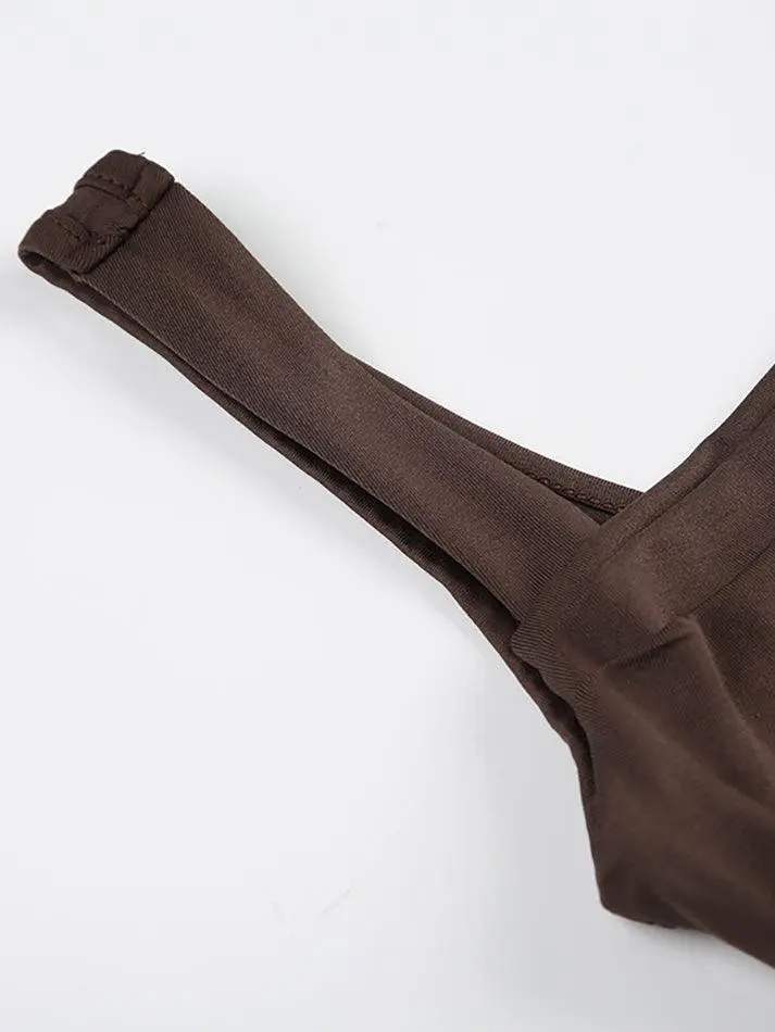 Square-Neck Ruched Slim-Fit Tank Top