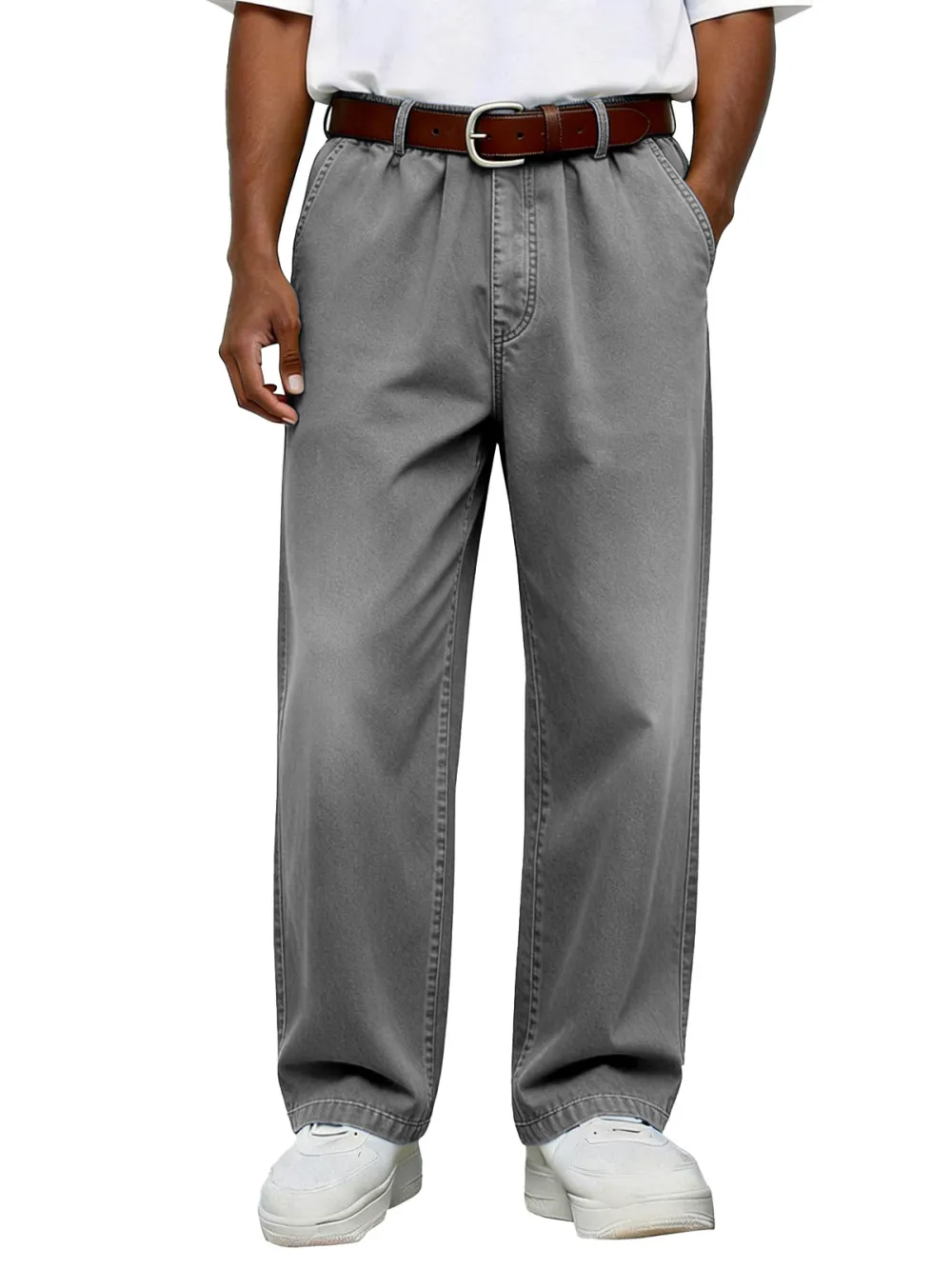 Textured Relaxed Fit Trousers
