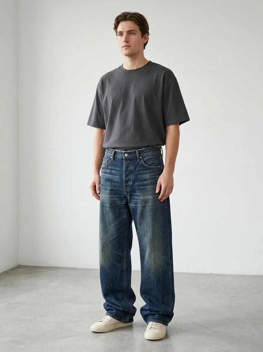 Straight Fit Relaxed Fit Men's Modern Jeans