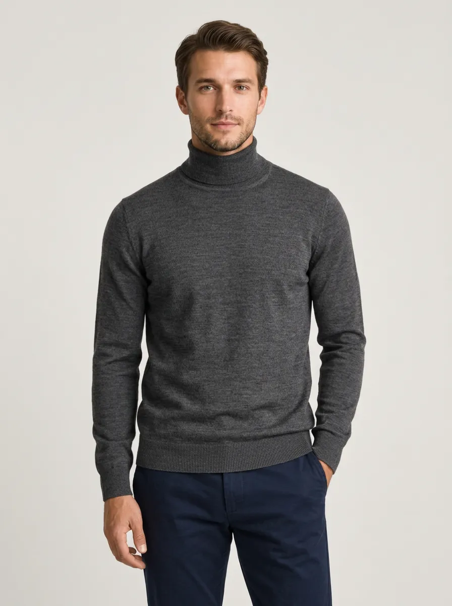 Men's Core Layer Ribbed Knit Turtleneck Sweater