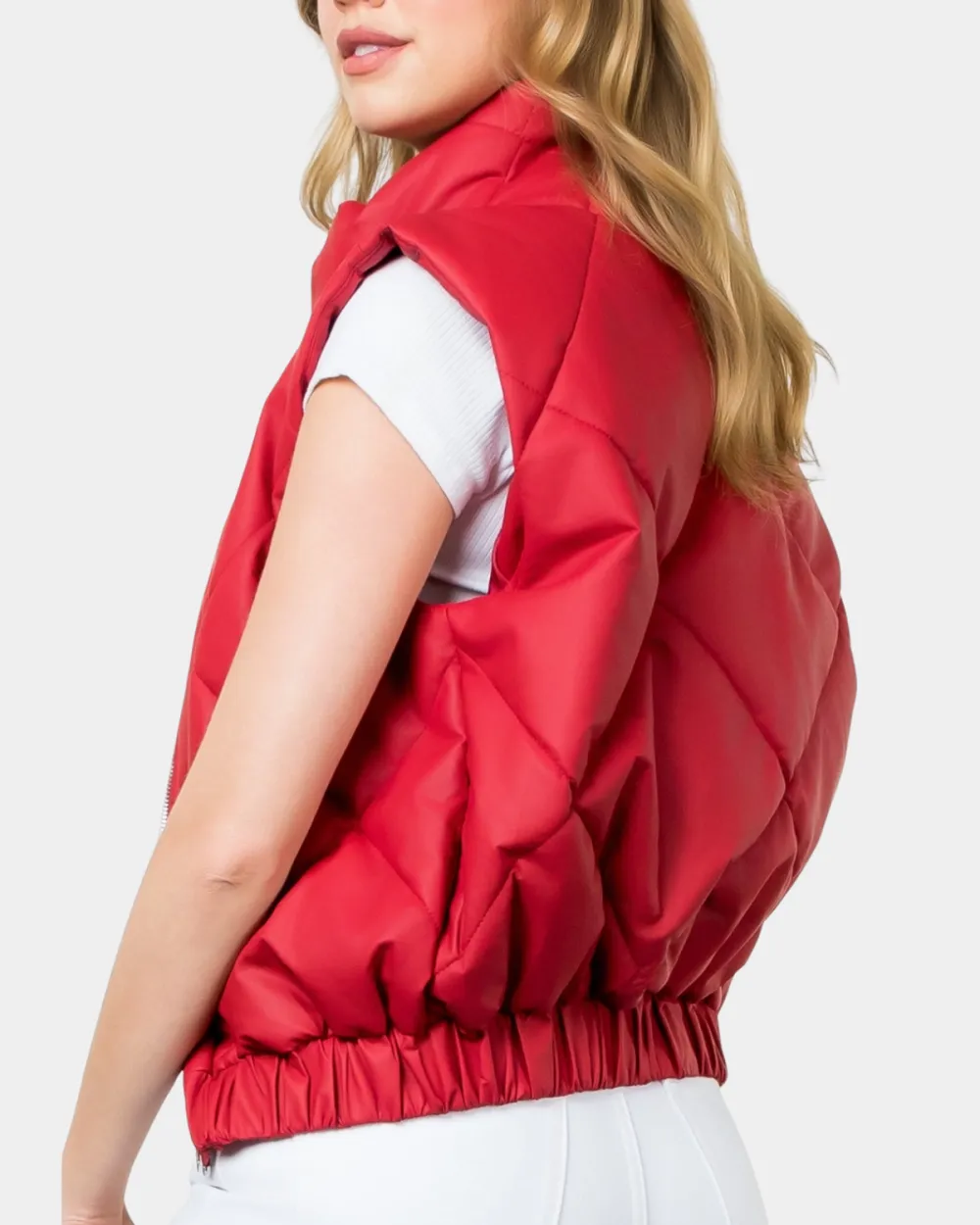 Leather Puffer Vest