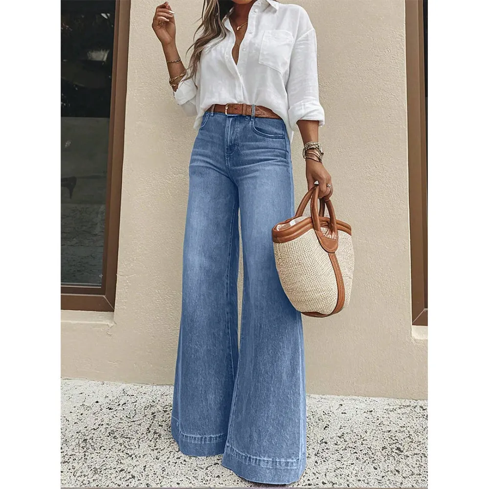 Vintage Washed Loose Wide Leg Jeans