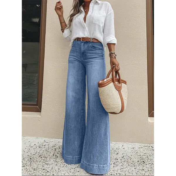 Vintage Washed Loose Wide Leg Jeans