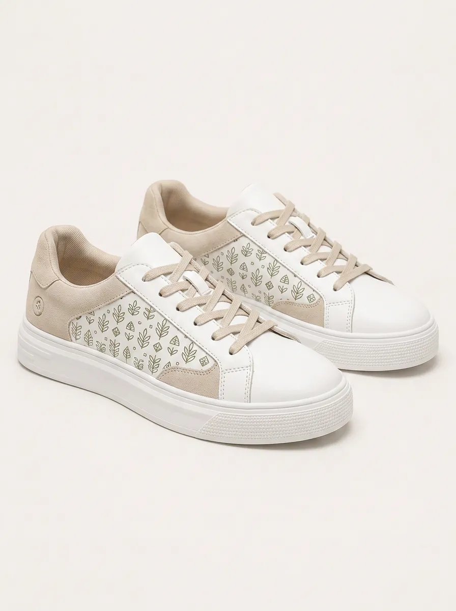 Men's Relaxed Botanical Nature Lover Leaf Patterned Casual Skate Shoes