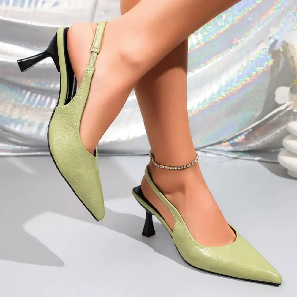 Casual Point Toe Slingback Pumps